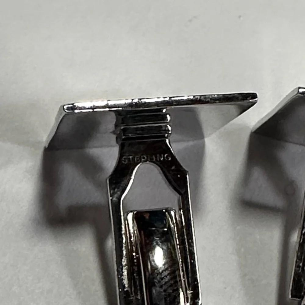 Raimond MCM Vintage Sterling Silver Stripped Cufflinks Set 10 grams